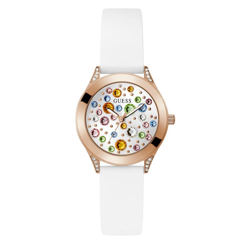 Guess Mini Wonderlust White Dial Silicone Strap Women's Watch GW0678L4