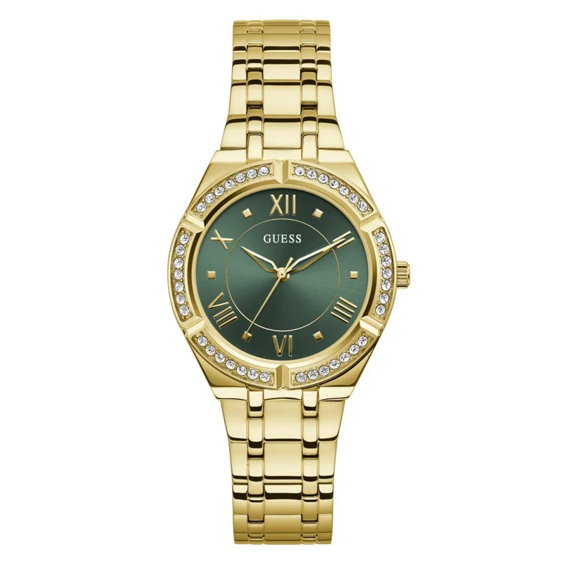 Guess Cosmo Green Dial Stainless Steel Strap Women's Watch GW0033L8