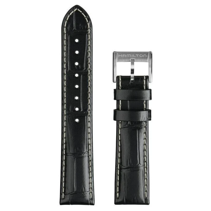 Hamilton Khaki Field Murph Black Leather Watch Strap H690000143
