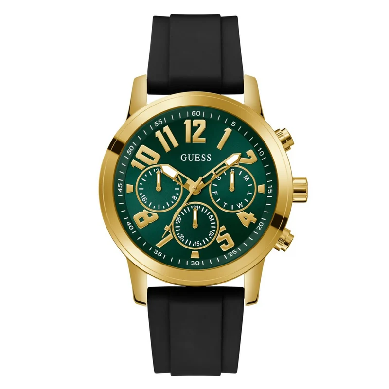 Guess Parker Green Dial Silicone Strap Men's Watch GW0708G2