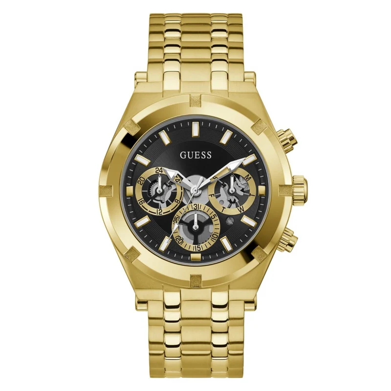 Guess Continental Black Dial Stainless Steel Strap Men's Watch GW0260G2