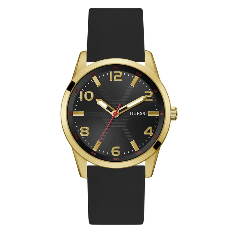 Guess Monte Black Dial Silicone Strap Men's Watch GW0805G2