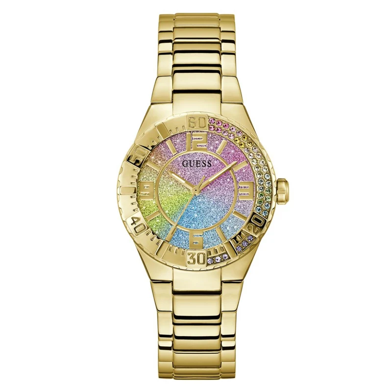 Guess Sangria Rainbow Dial Stainless Steel Strap Women's Watch GW0882L2