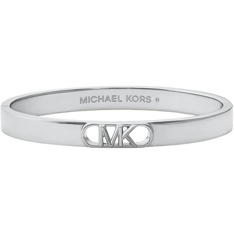 Michael Kors Platinum-Plated Empire Link Bangle Women's Bracelet MKJ828700040