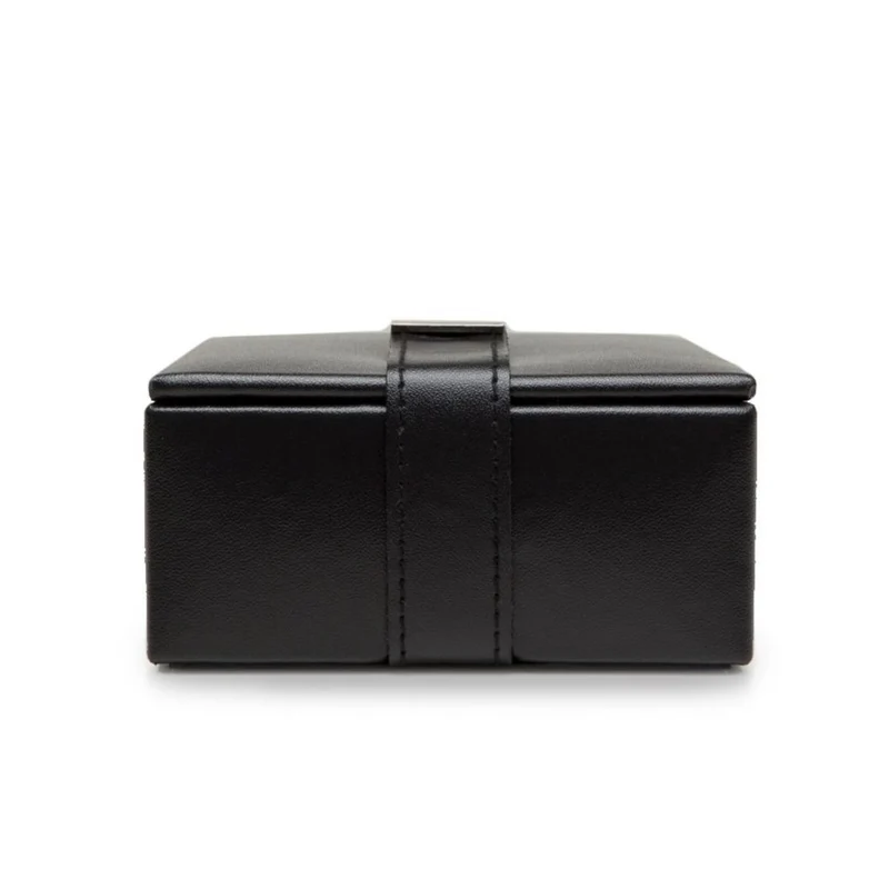 WOLF Heritage 4-Piece Cufflink Box Black Leather 290602