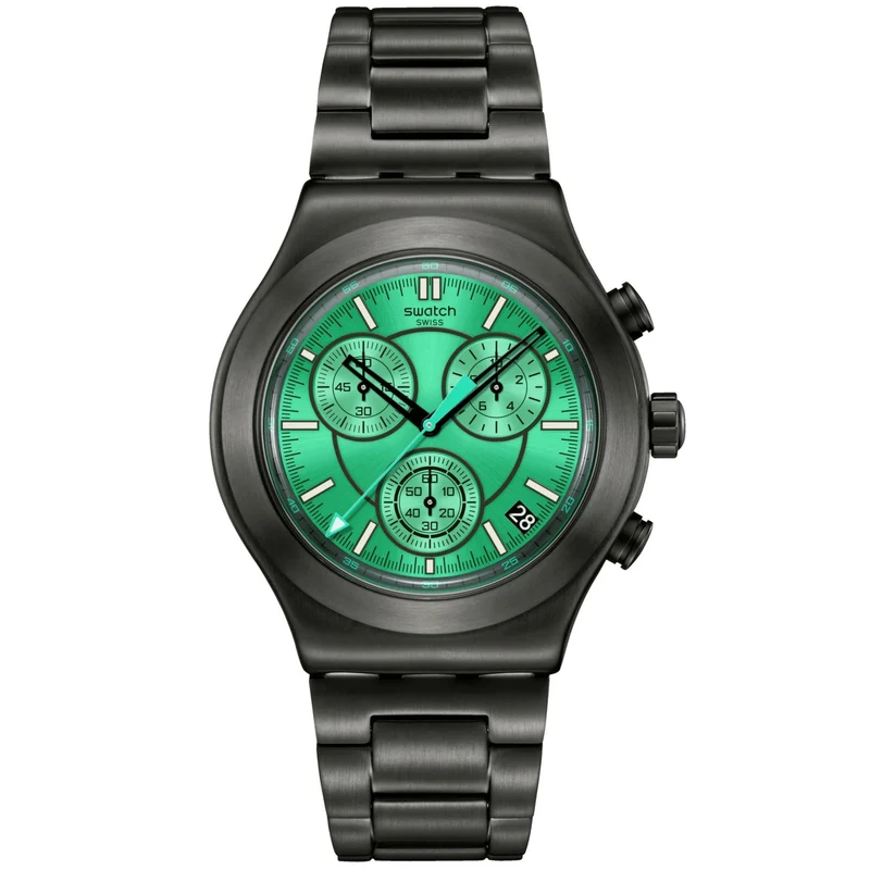 Swatch Obsessively Obsidian Green Dial Watch YVM407G