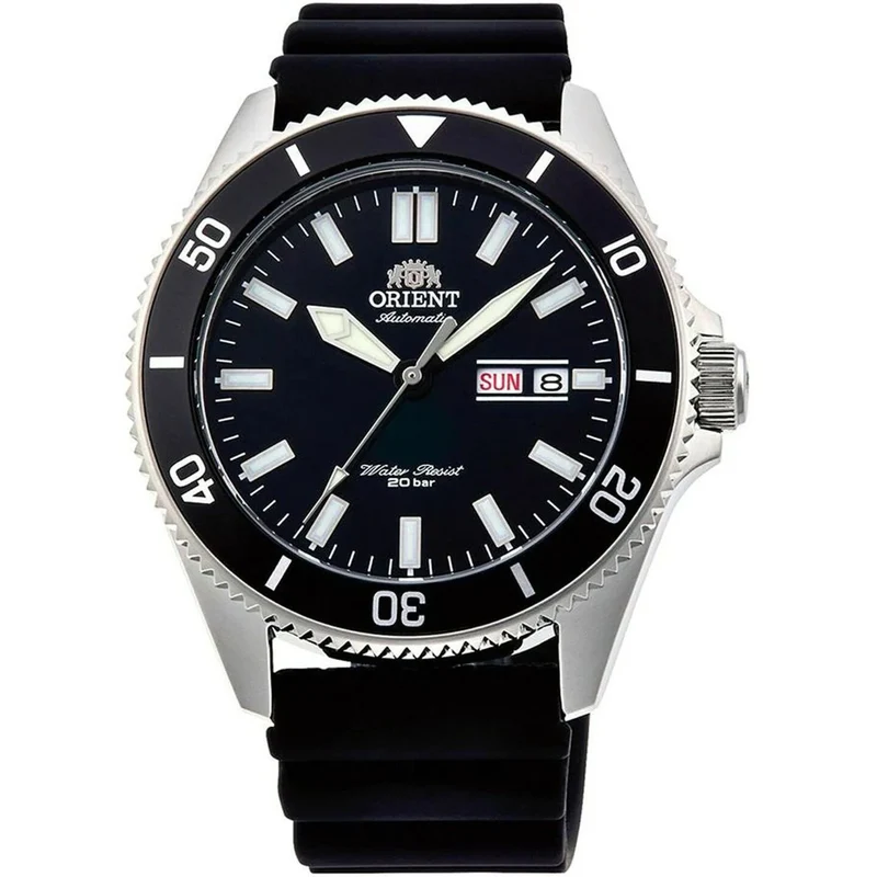 Orient Mako III 44mm Black Dial Rubber Mens Automatic Watch RA-AA0010B39B