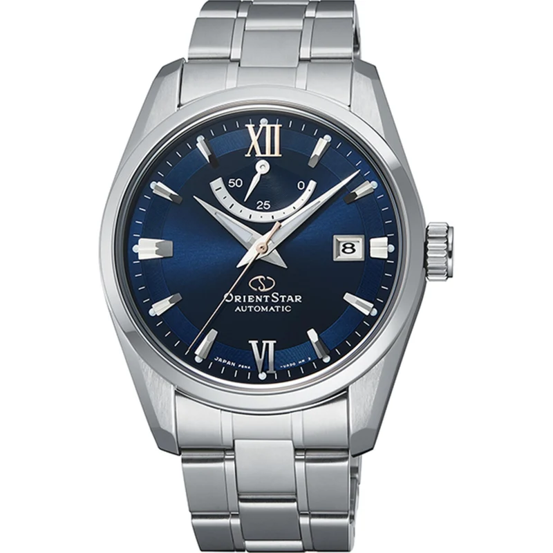 Orient Star Contemporary 38.5mm Power Reserve Blue Dial Steel Mens Automatic Watch RE-AU0005L00B