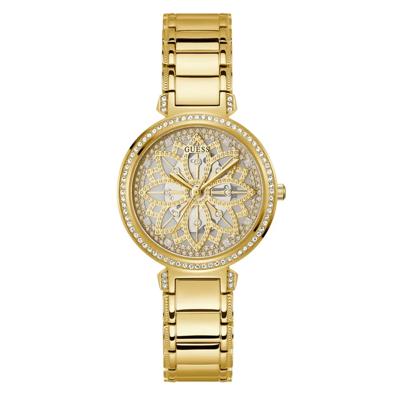 GUESS Women's Gold Tone Analog Champagne Dial Watch - GW0528L2