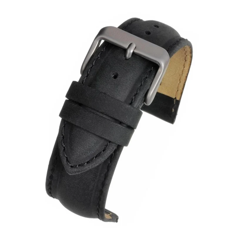 LBS Black Suede Padded Watch Straps W971/18