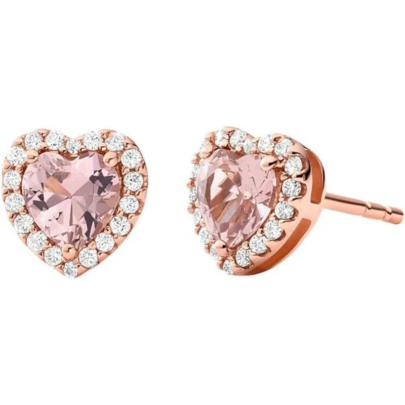 Michael Kors 14K Rose Gold-Plated Sterling Silver Heart-Cut Stud Women's Earrings MKC1519A2791