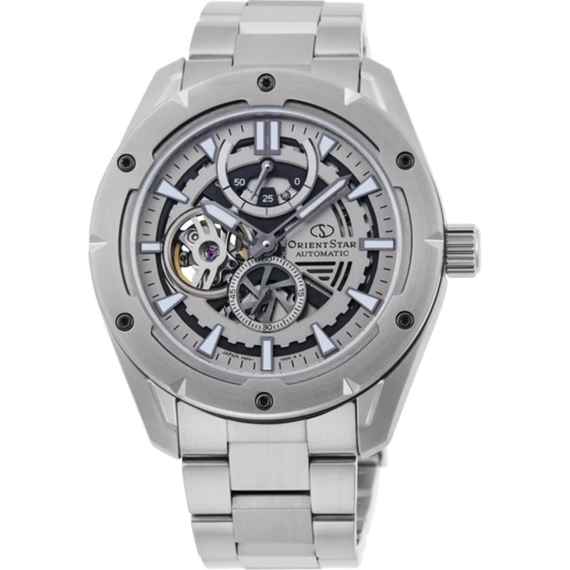 Orient Star Avant-Garde 42mm Skeleton Silver Dial Steel Mens Automatic Watch RE-AV0A02S00B