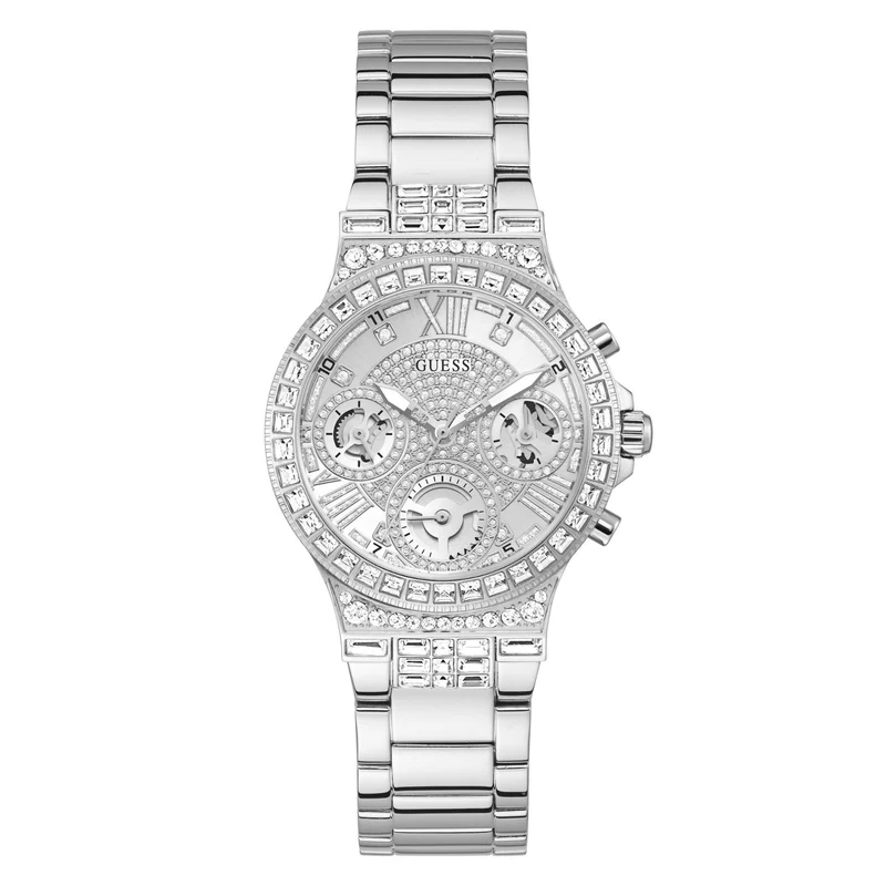 Guess Ladies Moonlight Silver Dial Watch with Stainless Steel Bracelet GW0320L1