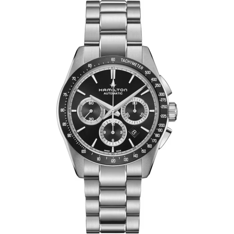 Hamilton Jazzmaster 42mm Chronograph Black Dial Steel Mens Automatic Watch H36606130