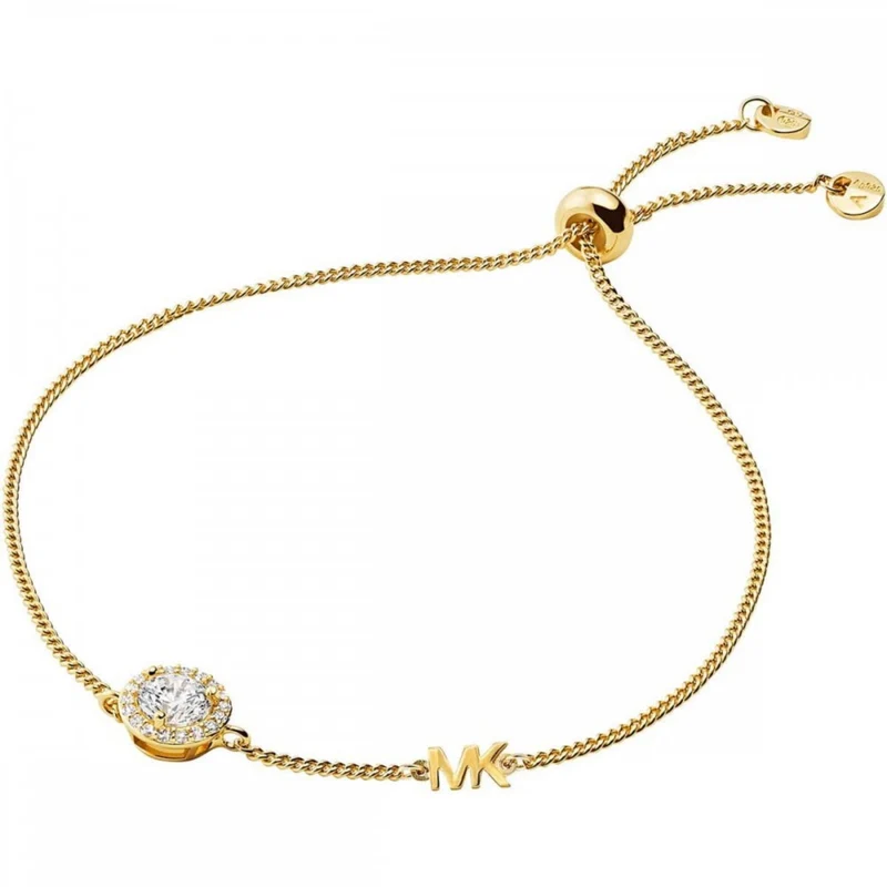 Michael Kors 14k Gold-Plated Sterling Silver Halo Slider Ladies Bracelet MKC1206AN710