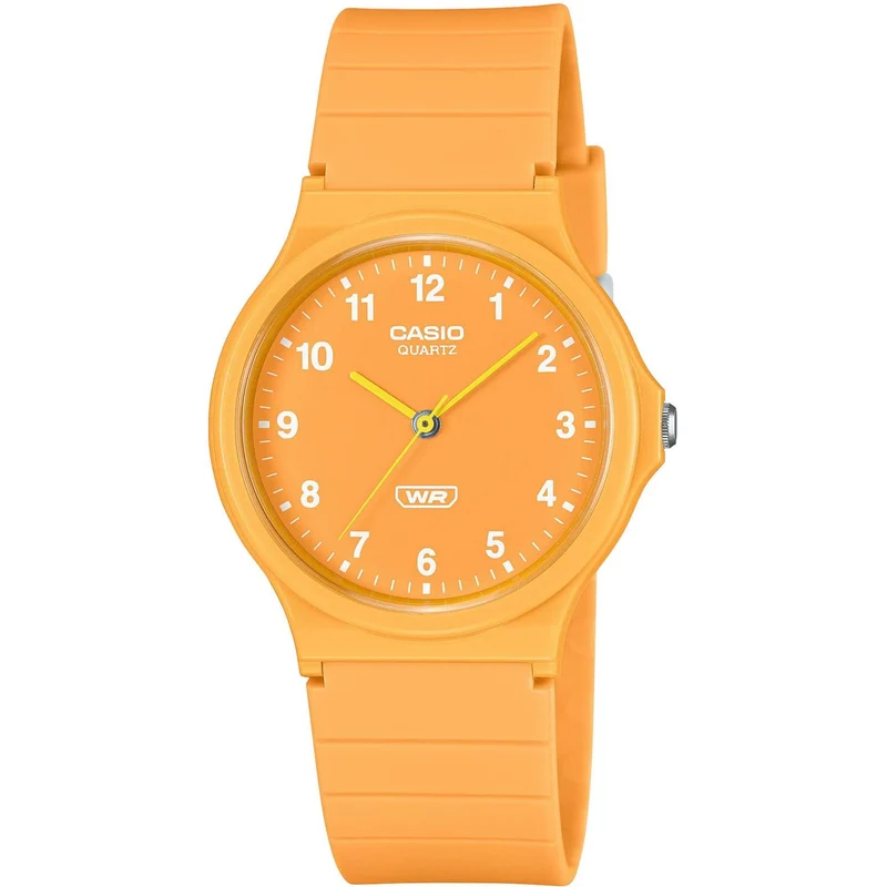 Casio Timeless Classic Analog Orange Dial Resin Strap Watch MQ-24B-9BEF