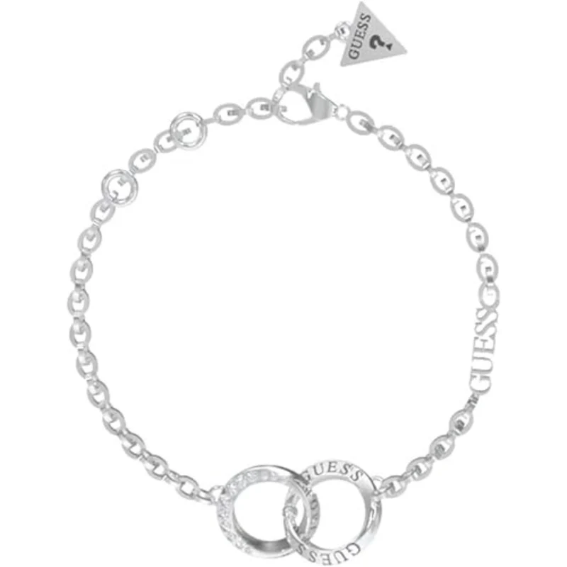 Guess Ladies Rhodium-Plated Mini Forever Links Bracelet UBB02187RHL