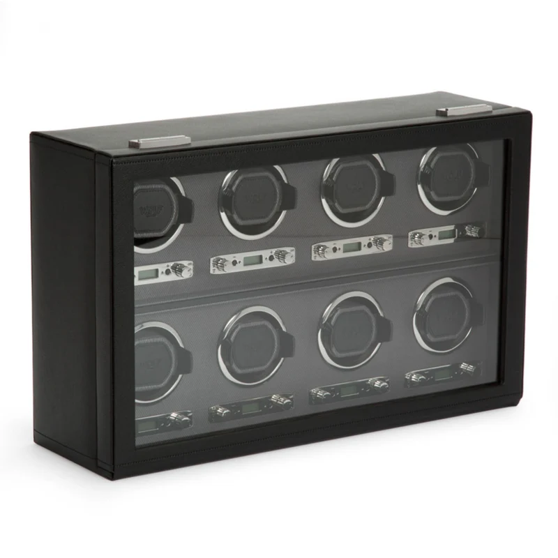 Wolf 8-Piece Black Watch Winder 456902