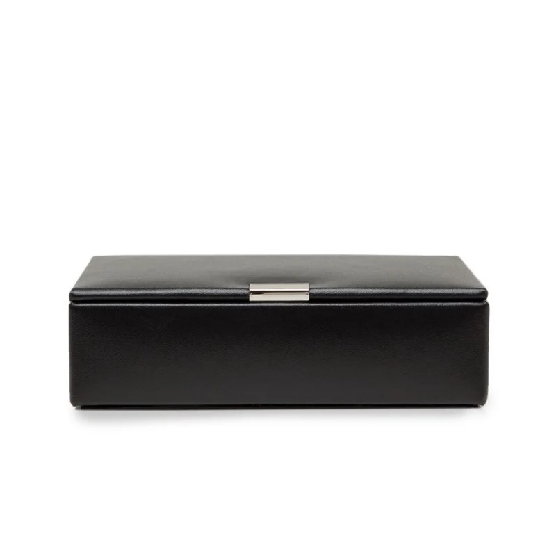 WOLF Heritage 8-Piece Cufflink Box Black Leather 290202