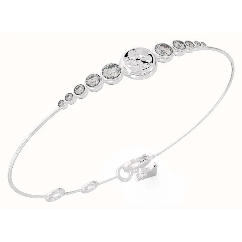 Guess Women’s Perfect Illusion Rhodium-Plated 4G Crystal Bracelet UBB03371RHL