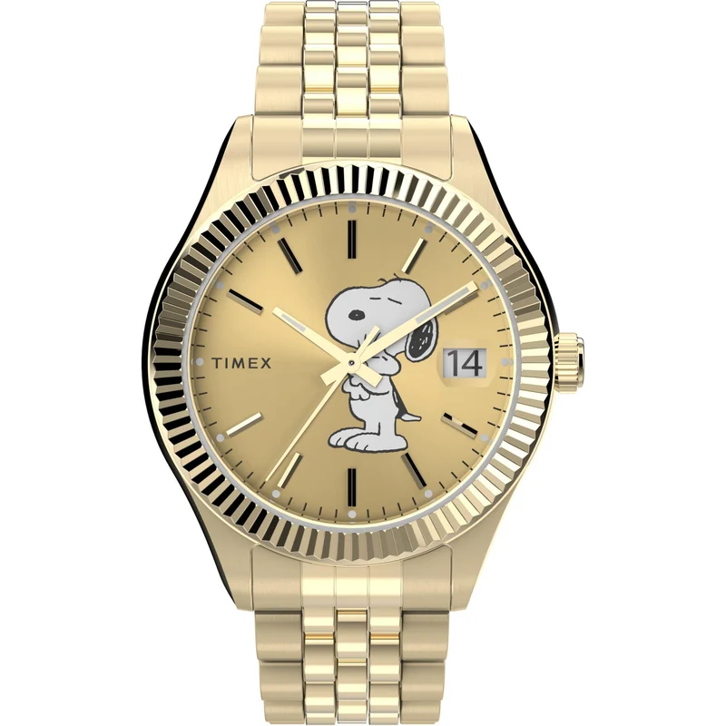 Timex Peanuts 36mm Gold Dial Steel Ladies Quartz Watch TW2V47300