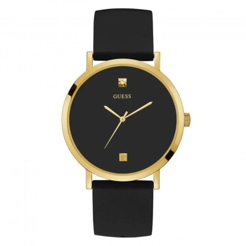 GUESS Men's Dress Stainless Steel Black Dial Watch W1264G1