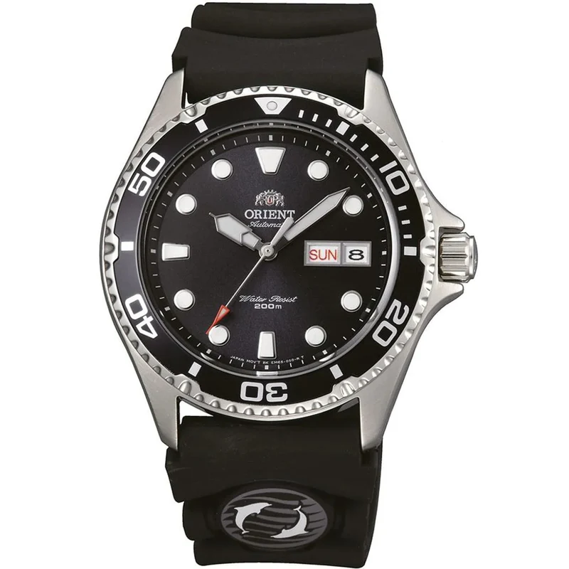 Orient Ray II 42mm Black Dial Rubber Mens Automatic Watch FAA02007B9