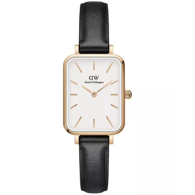 Daniel Wellington Quadro 20mm White Dial Leather Ladies Quartz Watch DW00100434