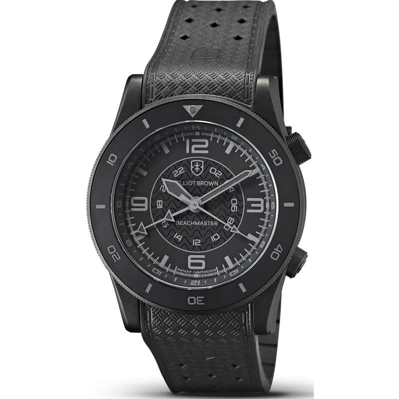 Elliot Brown Beachmaster Blackout Black Dial Rubber Strap Men's Watch 0H0-621-R51G