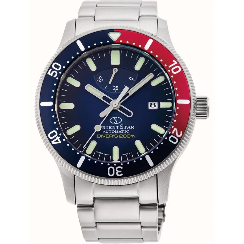 Orient Star 43mm Ex-Display ISO Diver Blue Dial Steel Mens Automatic Watch RE-AU0306L00B
