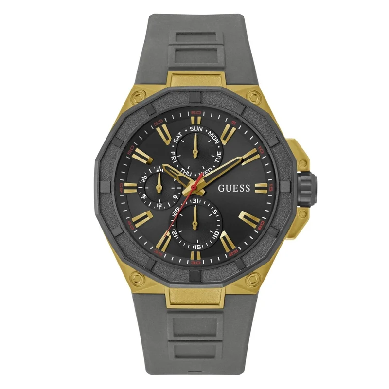 GUESS Multifunction Gents R2 Two-Tone Silicone Strap Black Dial Men’s Watch GW0803G1