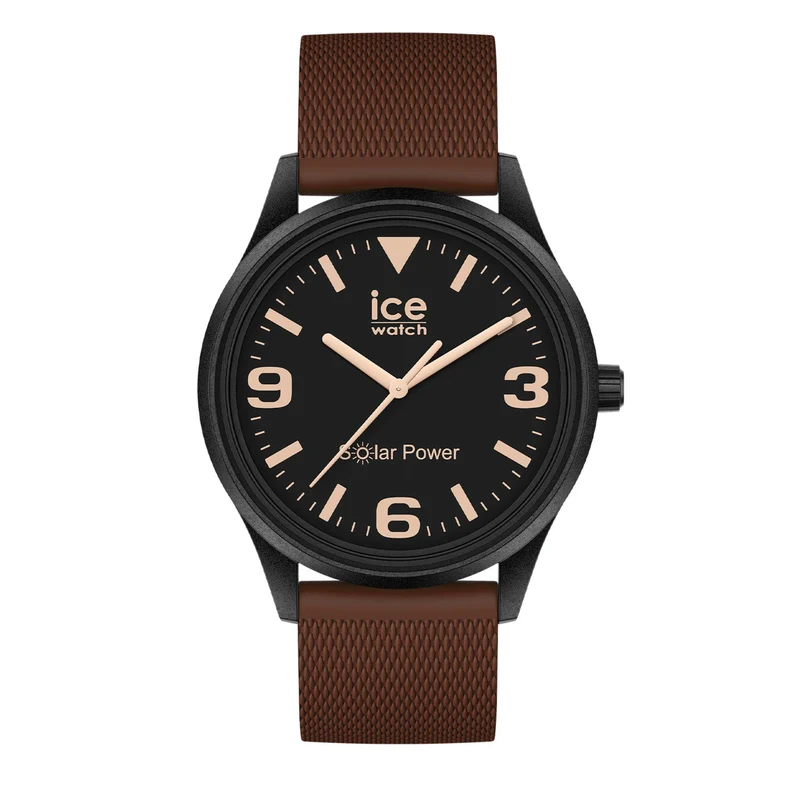 ICE Watch ICE Solar Power Casual Brown Black Dial Rubber Strap Watch 020607