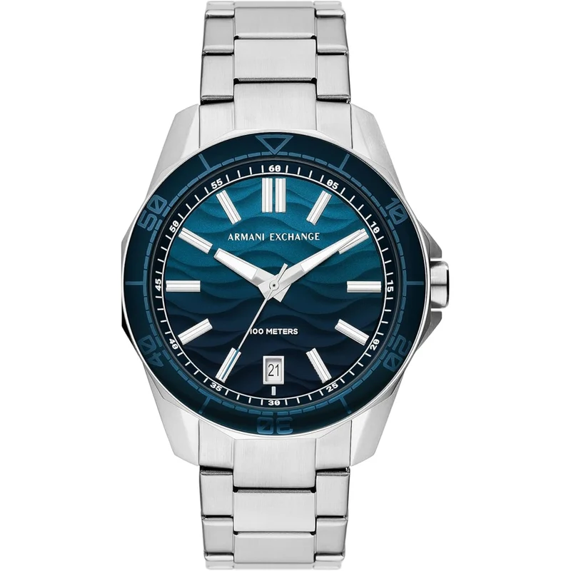 Armani Exchange Spencer 44mm Blue Dial Steel Mens Quartz Watch AX1950