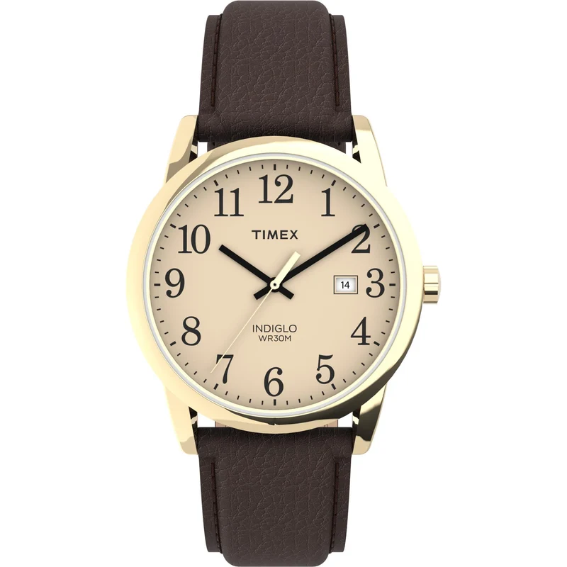 Timex Easy Reader 38mm Cream Dial Leather Quartz Watch TW2P75800