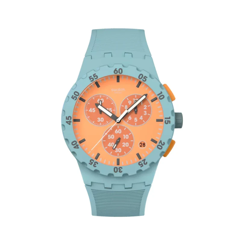 Swatch JUICY APRICOT Quartz Orange Dial Silicone Strap Men’s Watch SUSL401