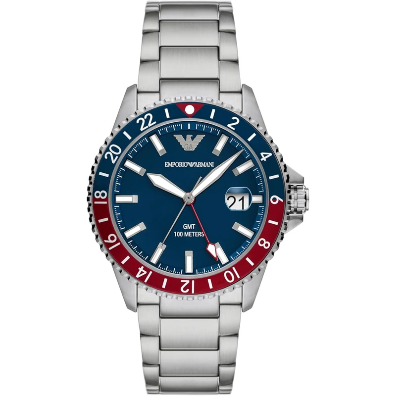 Emporio Armani Diver 42mm Blue Dial Steel Mens Quartz Watch AR11590