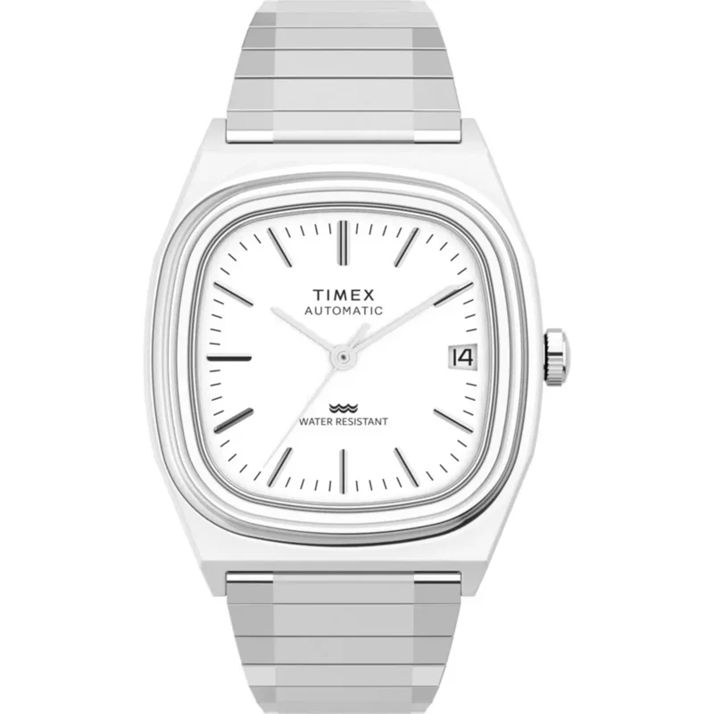 Timex Lab 34mm Silver Dial Steel Mens Automatic Watch TW2W70800