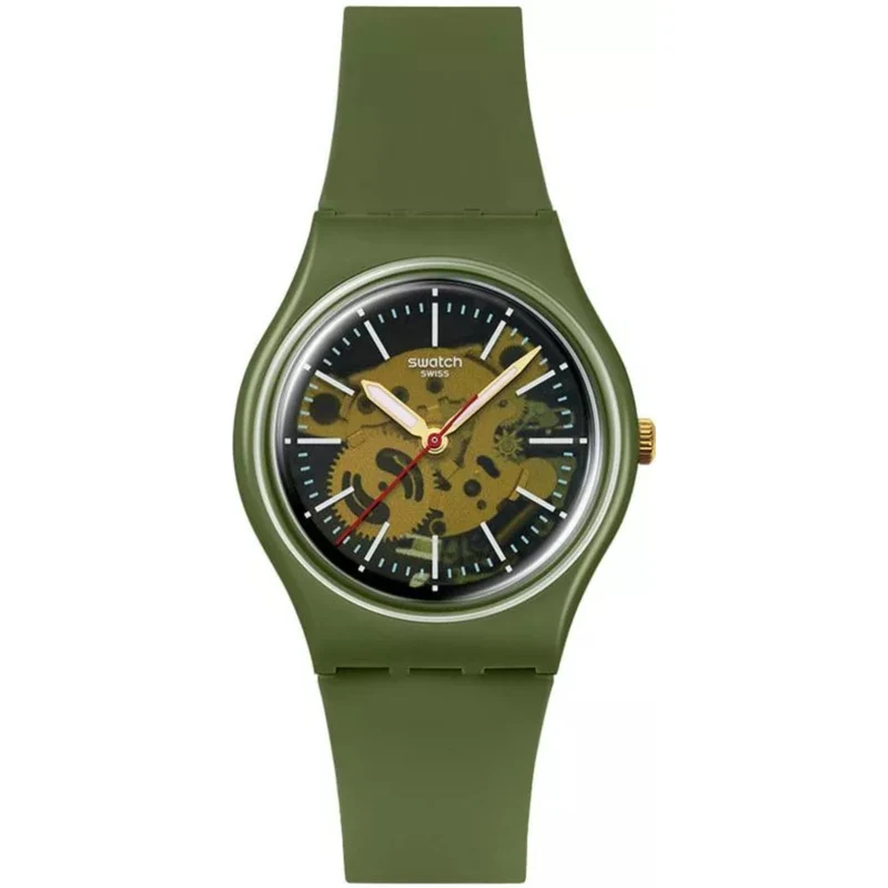 Swatch THRU THE GREENERY Quartz Green Dial Stainless Steel Strap Men's Watch SO28G110