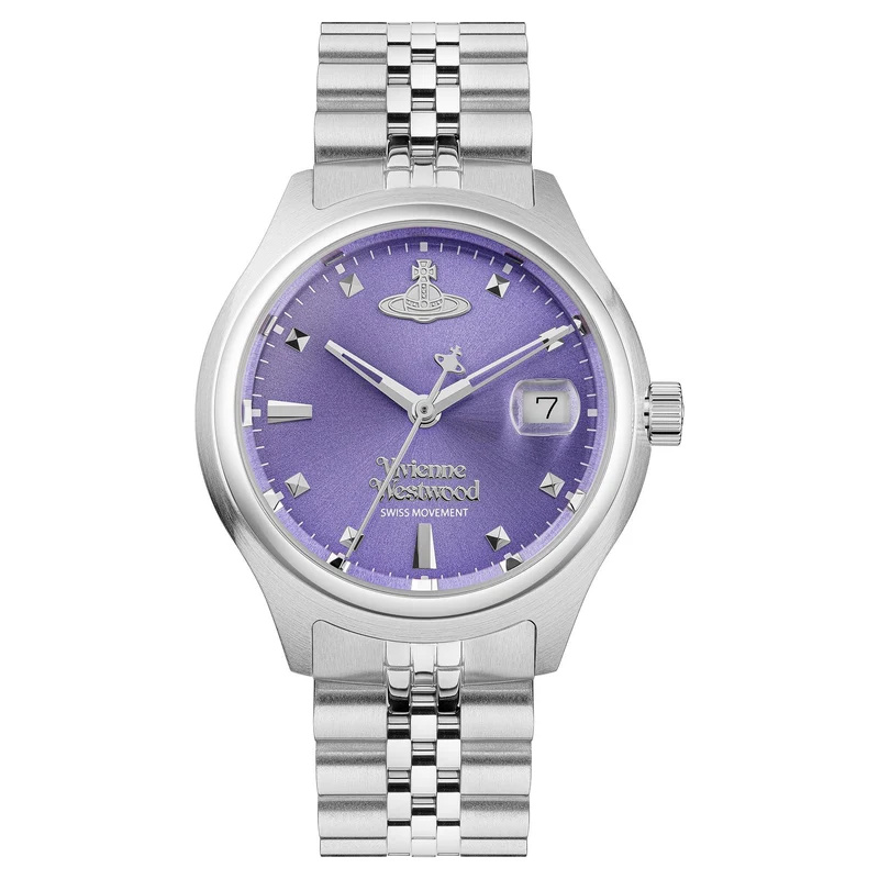 Vivienne Westwood Little Camberwell Quartz Purple Dial Steel Strap Women's Watch VV311PPSL