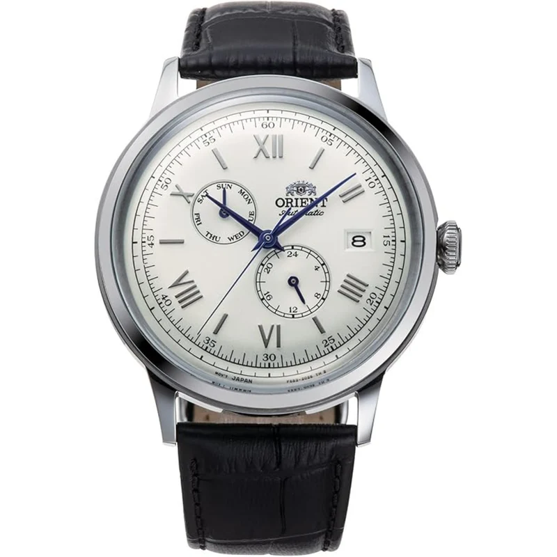 Orient Bambino 40mm Sub Dials White Dial Leather Mens Automatic Watch RA-AK0701S10B