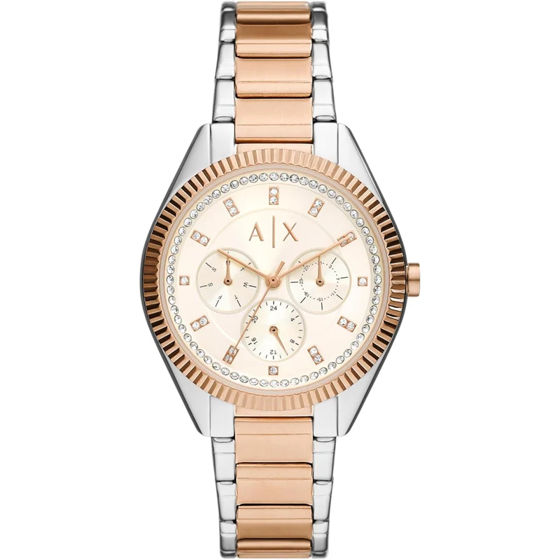 Armani Exchange Lady Giacomo 38mm Chronograph White Dial Steel Ladies Quartz Watch AX5662