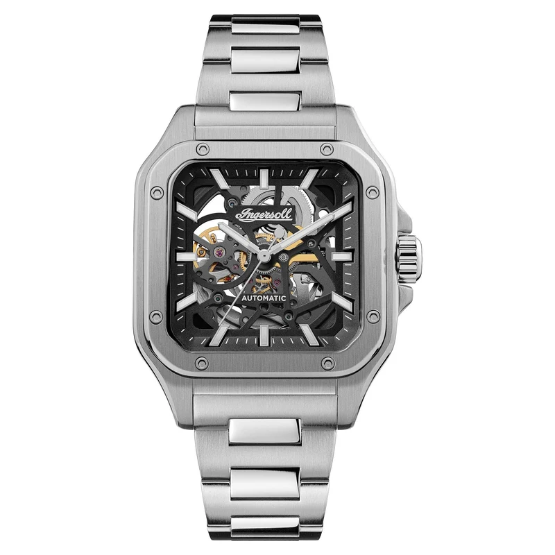 Ingersoll The Ollie Automatic Black Skeleton Dial Stainless Steel Bracelet Men's Watch I14501