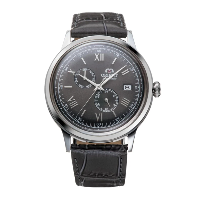 Orient Bambino 40.5mm Ex-Display Grey Dial Leather Mens Automatic Watch RA-AK0704N10B-EX