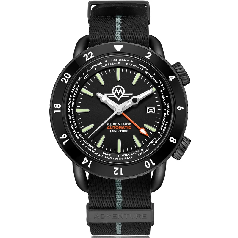 Monro Adventure Urban Black x Black Dial Automatic Men's Watch MA-5