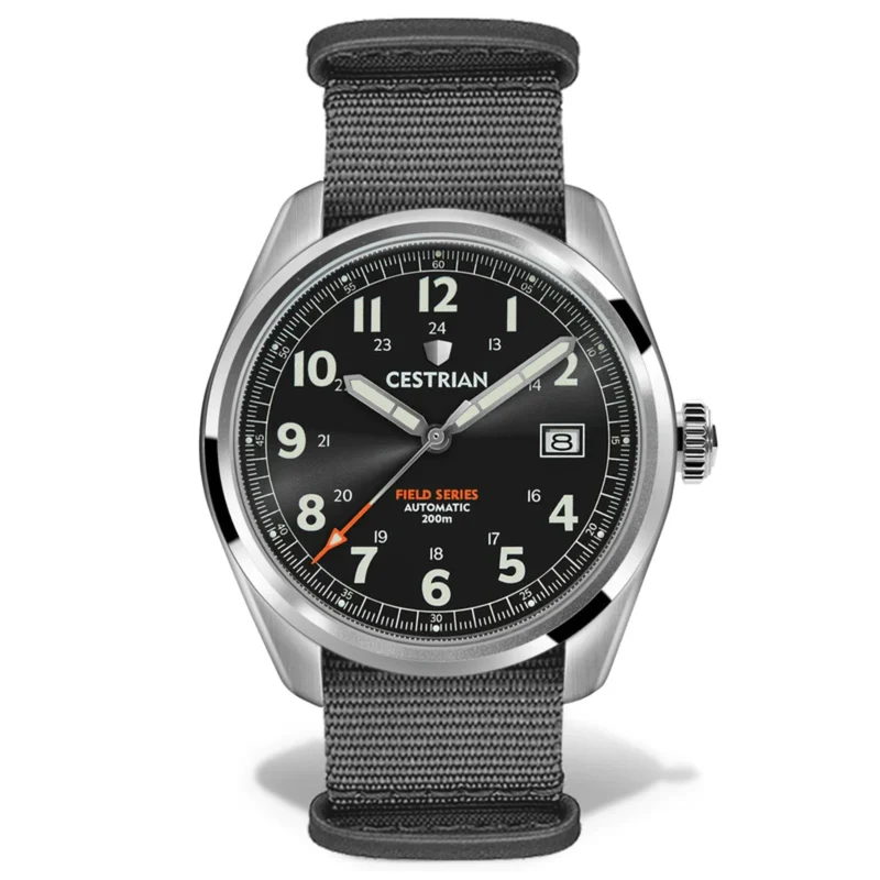 Cestrian Field Series Automatic Grey Dial Grey NATO Strap Men’s Watch CF921N0660