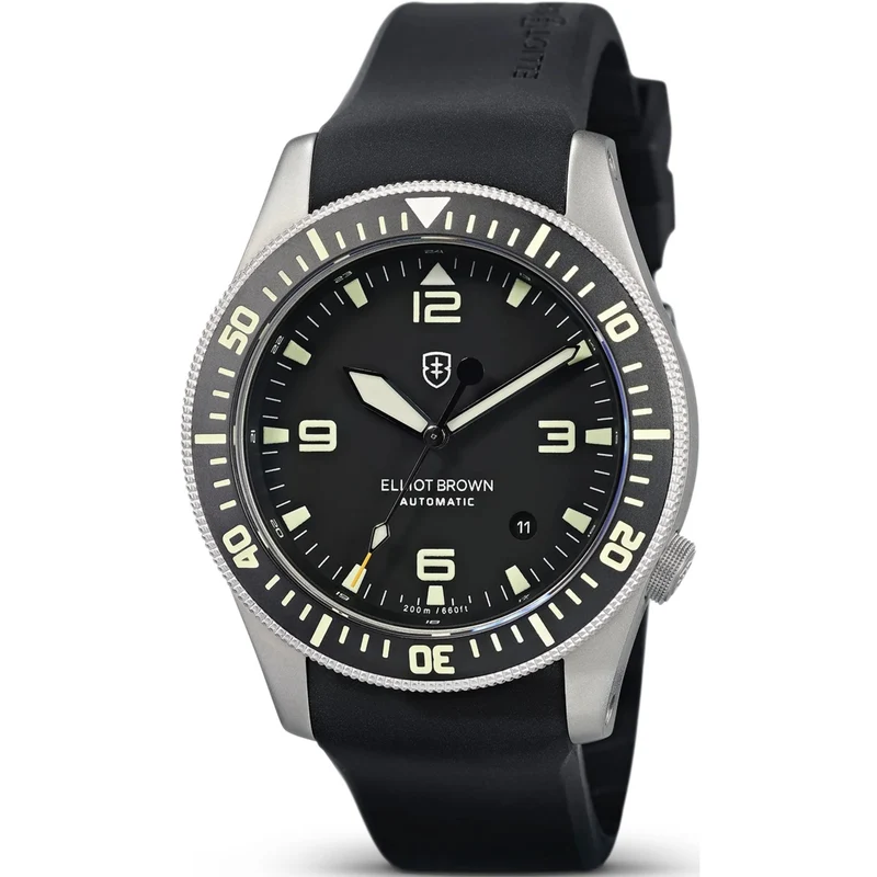 Elliot Brown Holton Automatic Black Dial Rubber Strap Men’s Watch 101-A11-R01