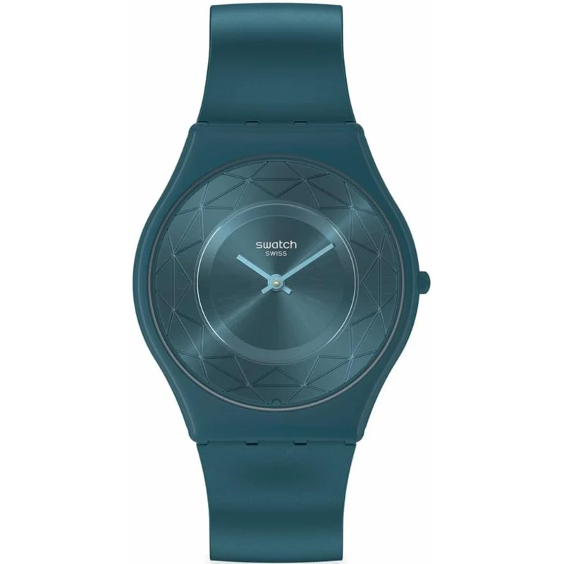 Swatch Holiday Collection Auric Whisper Quartz Green Dial Silicone Strap Unisex Watch SS08N116