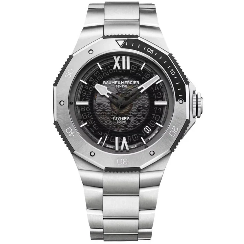 Baume & Mercier Riviera Baumatic Automatic Black Dial Stainless Steel Bracelet Men?s Watch BM0A10717