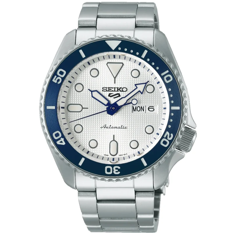 Seiko 5 Sports 140th Anniversary Limited Edition Automatic White Dial Stainless Steel Bracelet Men's Watch SRPG47K1