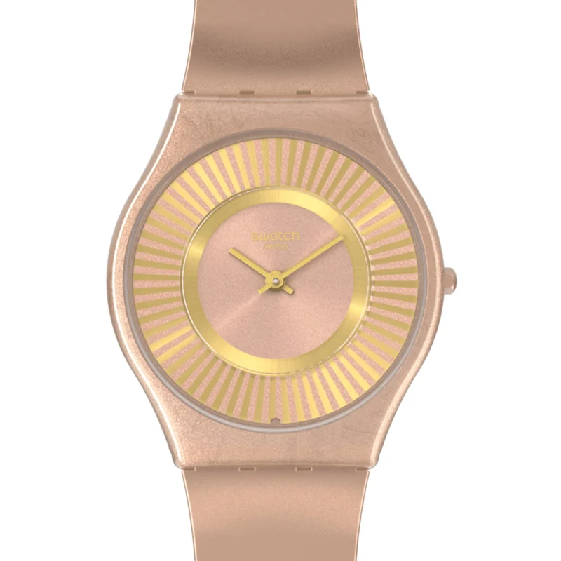 Swatch Tawny Radiance Quartz Silicone Strap Watch SS08C102